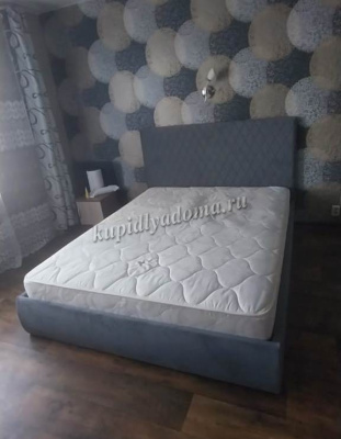 Кровать Стелла 1.6 с подъемным механизмом (Рогожка/Серый)