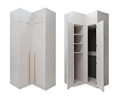 Шкаф угловой Николь-27 с антресолью (Кашемир/Сатиновое золото)