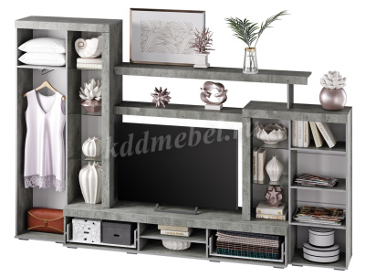 Центральная секция Инстайл ЦС-02 (Грей/Белый глянец)