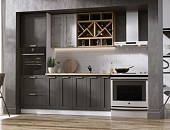 Кухня угловая Лофт 1.3*1.8м (Лиственница камчатская/Бетон графит)