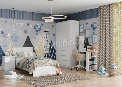 Кровать Бьянко 0.9 (Белый лофт)