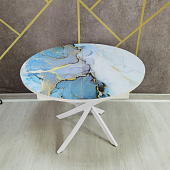 Стол обеденный раздвижной Арчи (Акварель S330/Опоры белые)