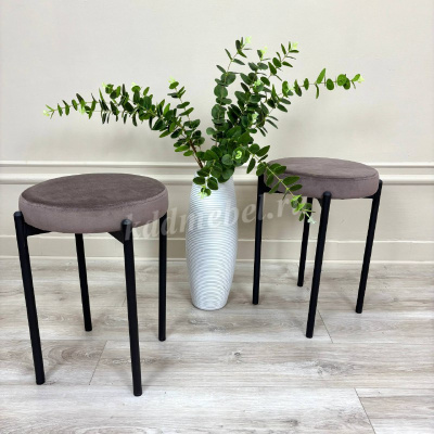 Табурет Лондон (Шоколад велюр/Черный)