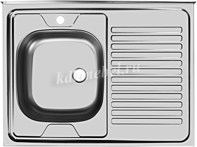 Мойка накладная Юкинокс Стандарт-800 левая (Металлик)
