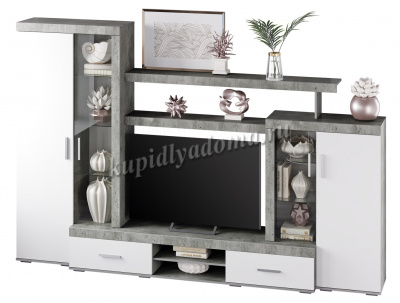 Центральная секция Инстайл ЦС-02 (Грей/Белый глянец)