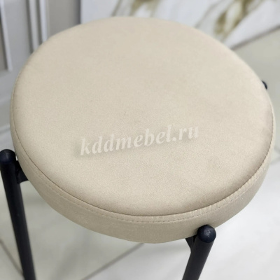 Табурет Лондон (Бежевый велюр/Черный)