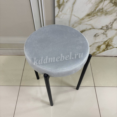 Табурет Лондон (Серый велюр/Черный)
