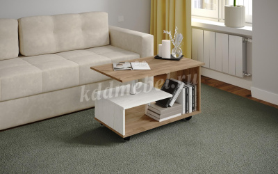 Стол журнальный Консул-5 (Дуб крафт табачный/Дуб крафт белый)