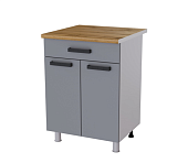 Шкаф нижний с 1 ящиком 6Р1 кухня Осло без столешницы (Белый/Карбон светлый)