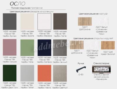 Шкаф верхний глубокий угловой УВГ кухня Осло (Белый/Карбон светлый)