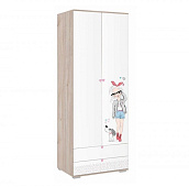 Шкаф двухдверный Алина 55.01 (Дуб мария/Белый) 