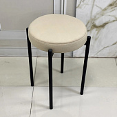 Табурет Лондон (Бежевый велюр/Черный)