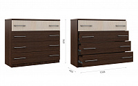 Комод Аврора 4 ящика (Венге/Дуб молочный)