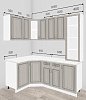 Кухня угловая Юлия 1,35*1,85 МДФ (Белый сандал)