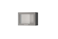 Шкаф верхний со стеклом 5ХС кухня Танго (Белый/Серый глянец)