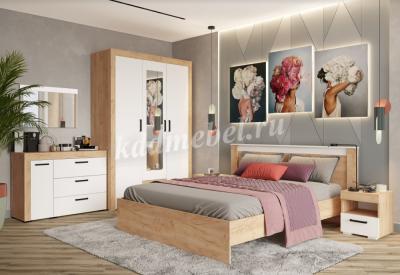 Зеркало Адель (Белый/Дуб крафт золотой)