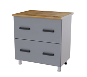 Шкаф нижний с 2 ящиками 8РГ кухня Осло без столешницы (Белый/Карбон светлый)