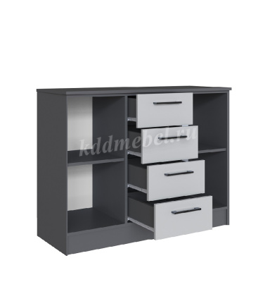 Комод Вегас (Графит серый/Камень серый)