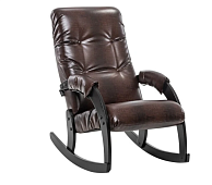 Кресло-качалка Консул Модель 67 (Венге/Экокожа Коричневый Antik crocodile)