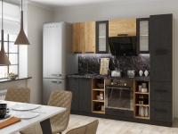 Домани кухня крафт Дуб крафт золотой бетон темный модули 720