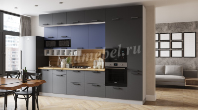 Шкаф верхний С6ВГкухня Осло (Белый/Карбон сапфир)
