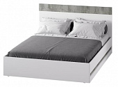 Кровать Инстайл КР-04 1.6 с настилом (Грей/Белый глянец)