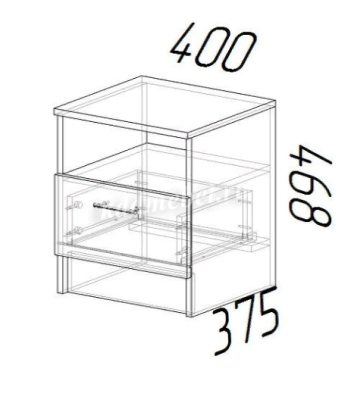 Тумба прикроватная Эра (Ясень шимо темный/Ясень шимо светлый)