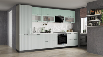 Шкаф верхний угловой УВП 360 кухня Кампео (Белый/Мята-софт)