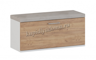 Тумба с мягким сиденьем Энтер 2 (Дуб золотой/Белый)