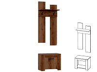Тумба с вешалкой Квадро-42 (Дуб Делано темный)