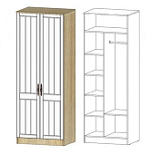 Шкаф Виктория 2-х створчатый (Дуб сонома/Белое дерево)