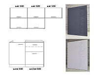 Кухня Кремона 1,5 МДФ Белый (Титан/Софт Вайт/Столешница Марквин черный)