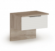 Тумба прикроватная 1 ящ (2шт) Джулия (Дуб крафт серый/Белый глянец) 