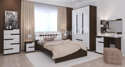 Кровать Гавана 1.6 (Венге/Акрил белый)