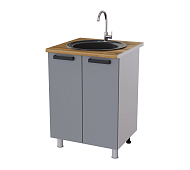 Шкаф нижний мойка 6М кухня Нагано без столешницы (Белый/Ясень анкор темный) 