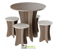 Обеденная группа Бон тип 6 (Дуб сонома трюфель/Бежевый к/з)